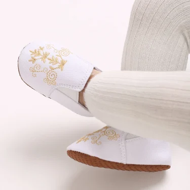 Cotton Gold Embroidery Soft Baby Girls And Boys Summer Shoes First Walkers Newborn Shoes Casual Soft Sole Toddler Shoes 6
