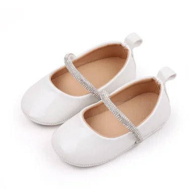 Baby Princess Shoes Infant Girls 0-6-12 Months Toddler Party Shiny Mary Jane Style High Quality PU TPR 2024 New Fashion BBW3179 4