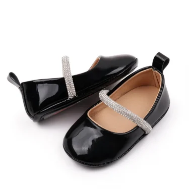 Baby Princess Shoes Infant Girls 0-6-12 Months Toddler Party Shiny Mary Jane Style High Quality PU TPR 2024 New Fashion BBW3179 6