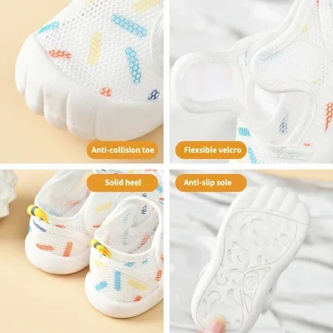 Summer Breathable Air Mesh Kids Sandals 1-4T Baby Unisex Casual Shoes Anti-slip Soft Sole First Walkers Infant Lightweight Shoes 3