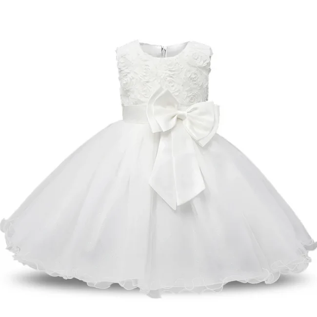 Princess Girl Dress Wedding Birthday Party Frocks for Children Costume With Bow Prom Ball Gown Elegant Party Dress For Girls 5