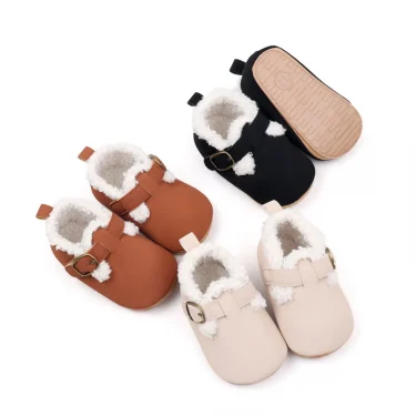 Winter Cute Baby Girls and Boys Warm Plush Non-slip Comfortable Prewalker Shoes High Quality Toddler Shoes First Walkers BMB4028 5