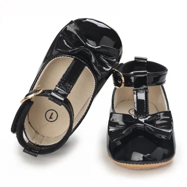 Black Fashion Newborn Party Princess Shoes Boys and Girl First Step Walking Shoes Infant Toddler Children's Non slip Baby Shoe 5