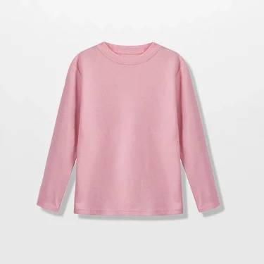 Youth Long-Sleeve T-Shirt 100% Cotton Solid Boys Girls Active T Shirts Essential Tops Undershirts Children Basic Tee 1-14 Yrs 4