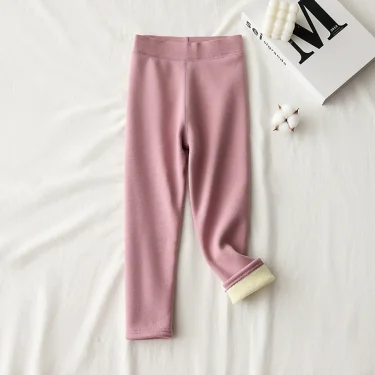 Thickened and Warm Girls Winter Fleece Long Pants Children Comfort Soft Leggings Kids Fashion Outerwear Bottoms School Clothes 4