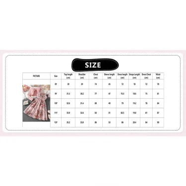 2Pcs Sets Children Girls Clothes Set Sling Floral Dress Pink Long Sleeves Overcoat Costume Summer Dress for Kids Girl 8-12 Years 2
