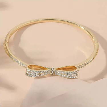 Luxury Zircon Bow Bell Bracelet Bracelet Hand Jewelry Decor For Women Girl For Gift Party 1