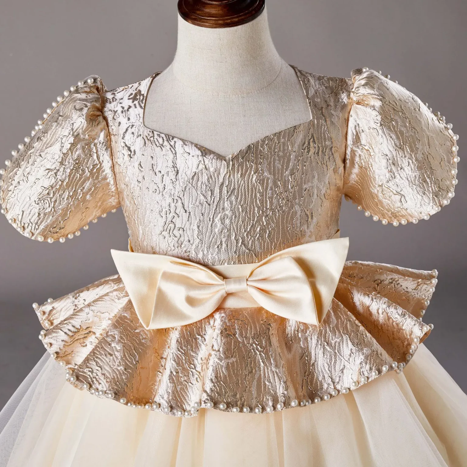 Girl Party Dress for Teenagers Children Golden Princess Prom Dresses Gown gala Clothes 4 to 10 12 Years 5