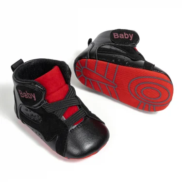 KIDSUN Casual High Gang Soft Sole Basketball Sports Shoes Baby Boy Girl Anti-slip First Walkers Infant Newborn Baby Shoes 5
