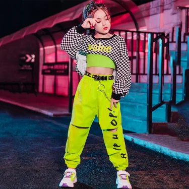2025 Girls Jazz Dance Costumes Children'S Hip-Hop Street Dance Clothes Ballroom Hip Hop Dancing Clothes Stage Outfits DQS6223 4