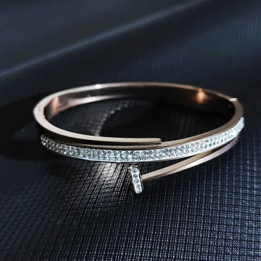 Luxury Brand Nail Open Bracelets Female Temperament Simple Trendy Bracelet Stainles Steel Screw Bangle for Women Gift Wholesale 5