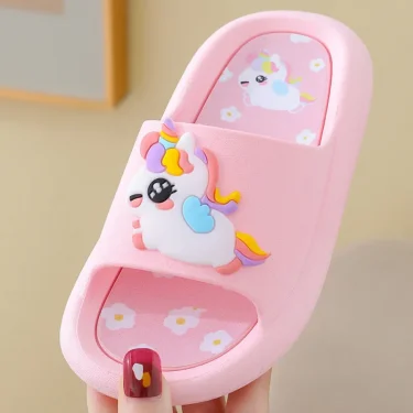 Summer Cartoon Children's Slippers Girl Unicorn Slipper Kids Cute Indoor Home Bathroom Shoes Boy Dinosaur Flip Flops Einhorn 2