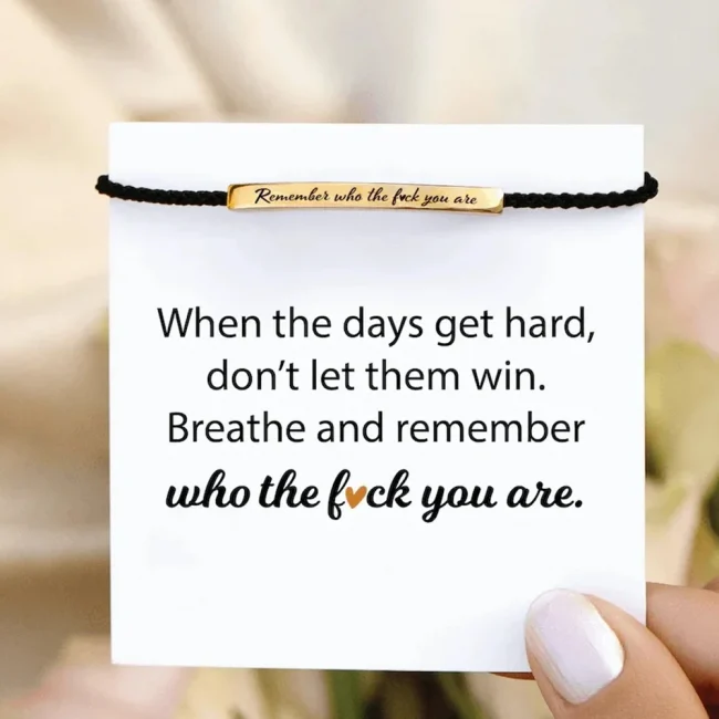 Trendy Design “Remember Who The Luck You Are” Motivational Tube Bracelet for Best Friend Gift Popular Adjustable Bradied Jewelry 5