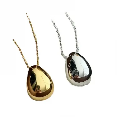 Bilandi Fashion Jewelry Simple Delicate Design Smooth Metal Teardrop Pendant Necklace For Women Female Party Gift Dropshipping 4