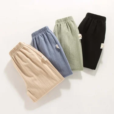 1 To 5 Years Summer Thin Kids Solid Color Pants Boys Girls Casual Trousers Breathable Beam Foot Lantern Pants Children's Clothes 3