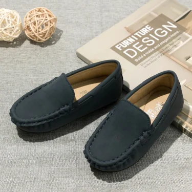 Spring Summer Kids Shoes Boy Girl Casual Shoes Breathable Brown Rubber Sole Children's Boys Girls Flat Leather Shoes Moccasins 2