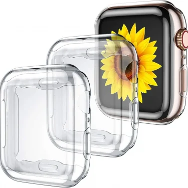 Clear Case For Apple Watch 45mm 41mm 44mm 40mm 46mm 42mm Screen Protector Full Cover TPU Bumper iWatch Series 10 9 8 7 SE 6 5 4 1