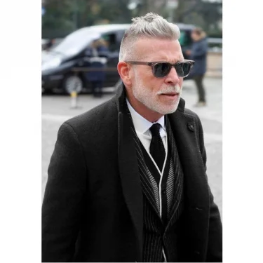Smart Casual Black Woolen Blazer for Men with Notch Lapel Single Breasted Dinner Jacket Elegant Suit Coat for Wedding/Business 2