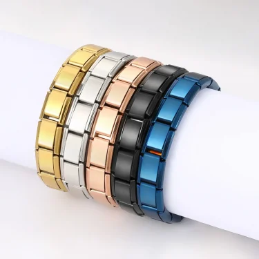 New Women's Jewelry Italian Elastic Charm Bracelet Fashion Italian Links 9mm Width Bracelet Stainless Steel Jewelry DIY Making 2
