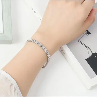 925 Sterling Silver Bracelet Elegant Zircon Crystal Fashion Jewelry For Women Engagement Wedding Glamour Jewelry 18CM 6