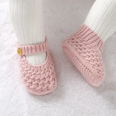 Baby Shoes Knit Newborn Boy Girl Footwear Fashion Cute Solid 0-18M Toddler Clothes Accessories Infant First Bed Boots Super Soft 4