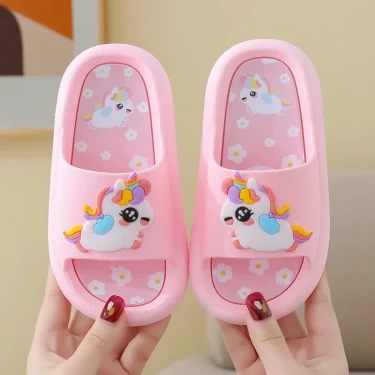 Summer Cartoon Children's Slippers Girl Unicorn Slipper Kids Cute Indoor Home Bathroom Shoes Boy Dinosaur Flip Flops Einhorn 1