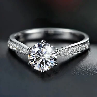 925 Sterling Silver Zircon Adjustable Women's Engagement Ring Wedding Fashion Jewelry Accessories 1