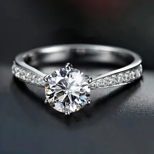 925 Sterling Silver Zircon Adjustable Women's Engagement Ring Wedding Fashion Jewelry Accessories 1