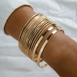 14 Pieces Set Smooth Stainless Steel Bracelet Bangle For Women Fashion Jewelry Accessories Gift 2025 New 1