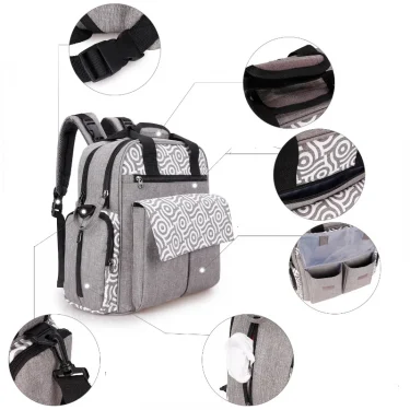 New shoulder carrying bag Diagonal cross multifunctional mommy bag Large capacity travel package Hanging baby stroller luggage 3