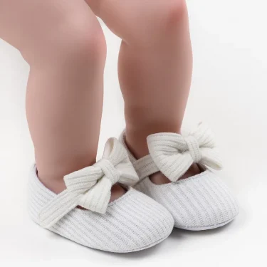 Baby Girls Anti-Slip Shoes Knitted Floral Prewalkers Cotton Summer Toddler Girls First Walkers Infant Soft Sole Shoes 0-18M 5