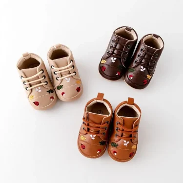 Baby Sneaker Soft PU High Quality Anti-slip Sole Ankle-covered Newborn Toddler Little Boots Spring Autumn 2024 Fashion BMB3140 1