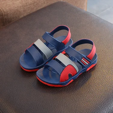 New Summer Children Sandals for Boys Flat Beach Shoes Kids Sports Casual Student Leather Sandals Soft Non-slip Fashion Wild 4