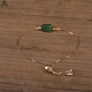 Natural Jades Stone Single Nugget Beads Bracelet Women Quartz Crystal Bohemia Friendship Jewlry Giftss 2