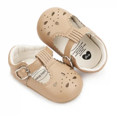 Princess Baby Girls Shoes Cute Moccasinss PU Leather Hollow-Out Soft Sole Rubber Flats Shoes Newborn First Walker Non-Slip Shoes 4