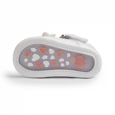 KIDSUN Baby Shoes Newborn Girl Princess PU Toddler Shoes Bow Decor Rubber Sole Anti-Slip First Walker Shoes 0-18M 4