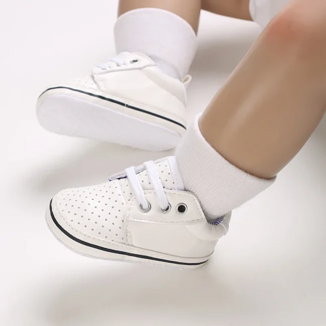 Baby baptism Shoes For Boy Newborn White Baby Causal Shoes Soft Sole Antiskid Baby Boy Shoes Toddler Infant Baby Walker Shoes 6