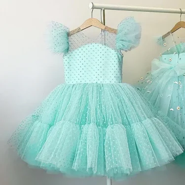 Summer Girls' Dress Princess Birthday Party Ceremony Dress Lace Thin Kids Evening Ball Gown Elegant Party Dress for Girls 4-10Y 2