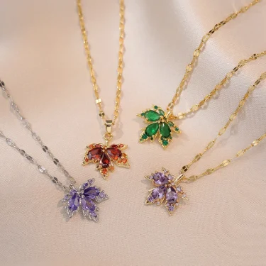 Exquisite Micro Inlaid Zircon Butterfly Tassel Necklace For Women Stainless Steel Moon Butterfly Flower Clavicle Choker Jewelry 5