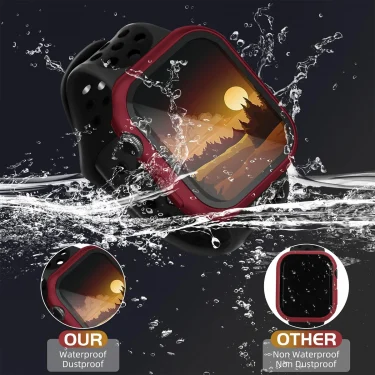 Tempered Glass+Cover For Apple watch Case 45mm 41mm 44mm 40mm 42mm Screen Protector Apple Watch Accessories serie 9 4 5 6 SE 7 8 6