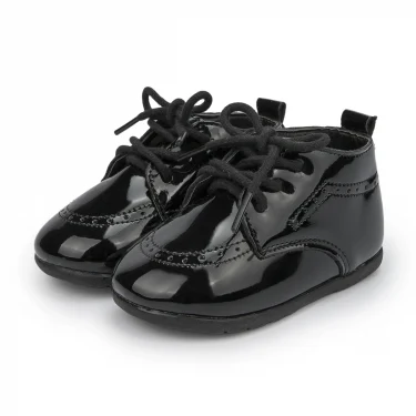 Meckior New Baby Shoes Retro Leather Boy Girl Shoes Toddler Rubber Sole Anti-slip First Walkers Newborn Infant Baby Crib Shoes 2