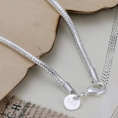 925 Sterling Silver 3MM Snake Chain Bracelets Factory Fashion Hot Top Quality Jewelry Charm Cute Women Lady Wedding 2