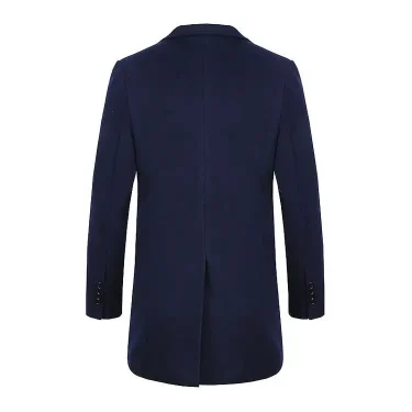Smart Casual Black Woolen Blazer for Men with Notch Lapel Single Breasted Dinner Jacket Elegant Suit Coat for Wedding/Business 6