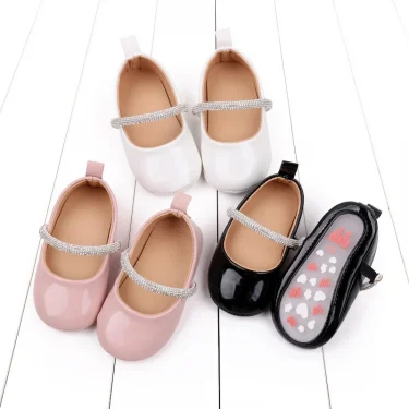Baby Princess Shoes Infant Girls 0-6-12 Months Toddler Party Shiny Mary Jane Style High Quality PU TPR 2024 New Fashion BBW3179 1