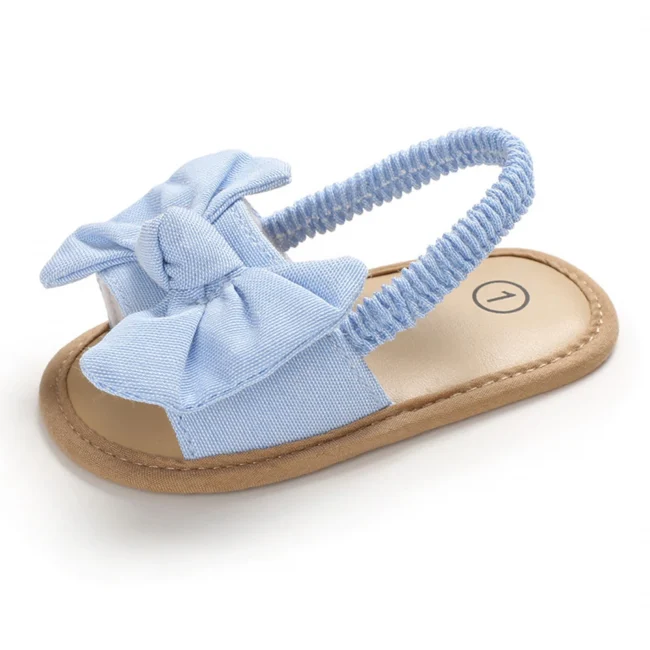 Cute Bowknot Baby Sandals for Girl Shoes Summer Princess Soft Sole Non-slip Open Toe Walking Infant Shoes for Beach Slippers 6