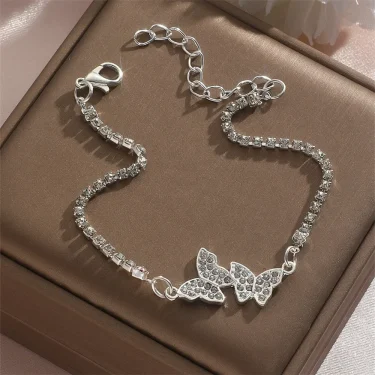 925 Sterling Silver Zircon Bracelets For Women Vintage Luxury Butterfly Adjustable Chain Bracelets Shiny Party Wedding Jewelry 3