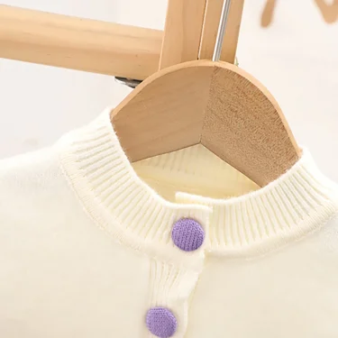 Elegant Kids Knitwear Set Soft Cardigan Sweater Combo Girls Autumn and Winter Children Sets Casual Daily Wear Children Clothing 4
