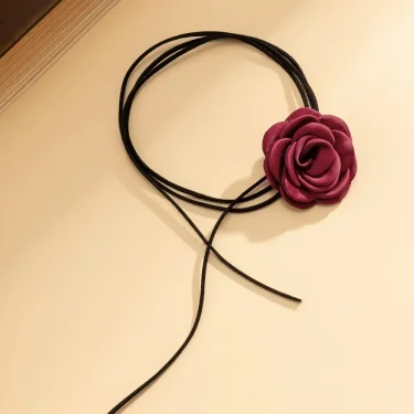 Romantic Gothic Big Rose Flower Clavicle Chain Necklace for Women Ladies Korean Fashion Adjustable Rope Choker Y2K Accessories 6