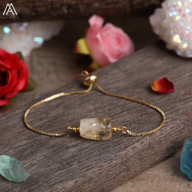 Natural Jades Stone Single Nugget Beads Bracelet Women Quartz Crystal Bohemia Friendship Jewlry Giftss 4