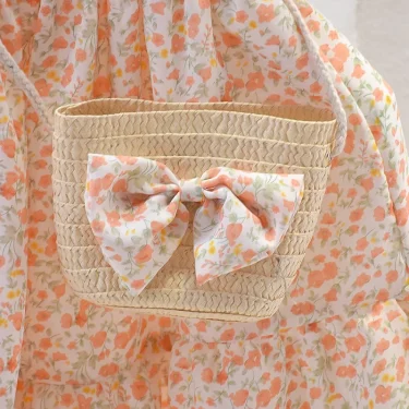 Girl Dresses Cotton Children's Clothing Summer Kids Clothes Girls Party Princess Fashion Outfit Flower Pattern Beach Dresses 4